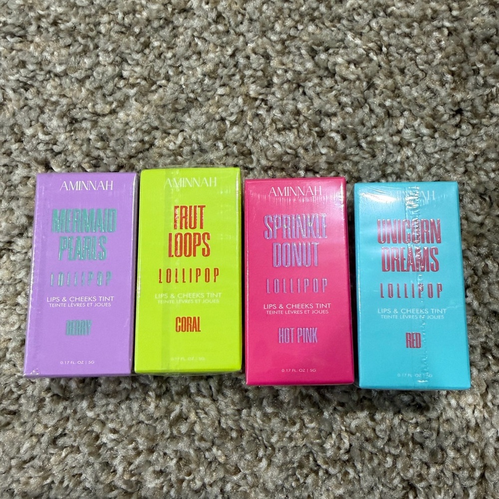 AMINNAH Skincare Lollipop Lip / Cheek Tint Bundle NEW